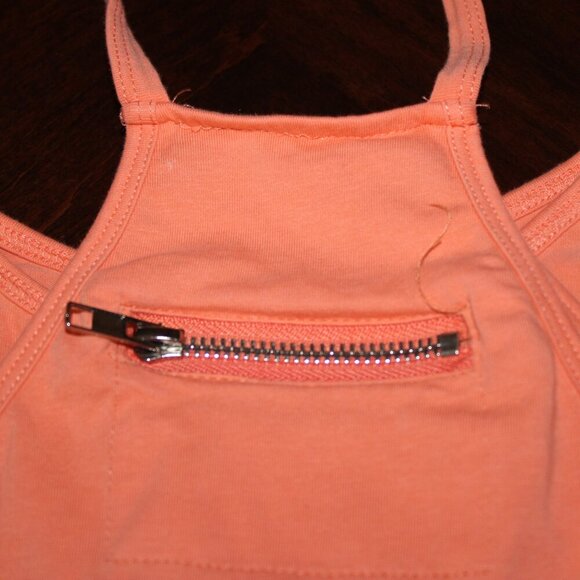 Women’s Orange Tank Dress with Built-In Shorts & Zipper Pocket | Size Small - Picture 9 of 9